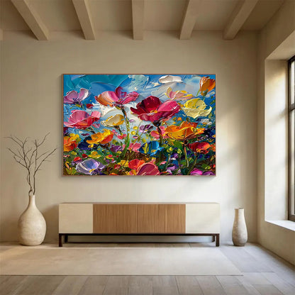 Colorful Flower Oil Painting for Bohemian - Style Garden Party Venues DLZ3178