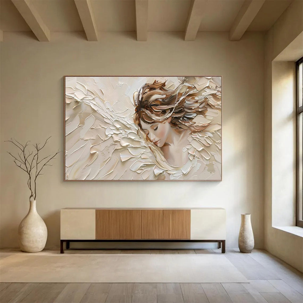 3D Angel Wings Portrait Art for Spiritual Bedroom Sanctuary DLZ2838