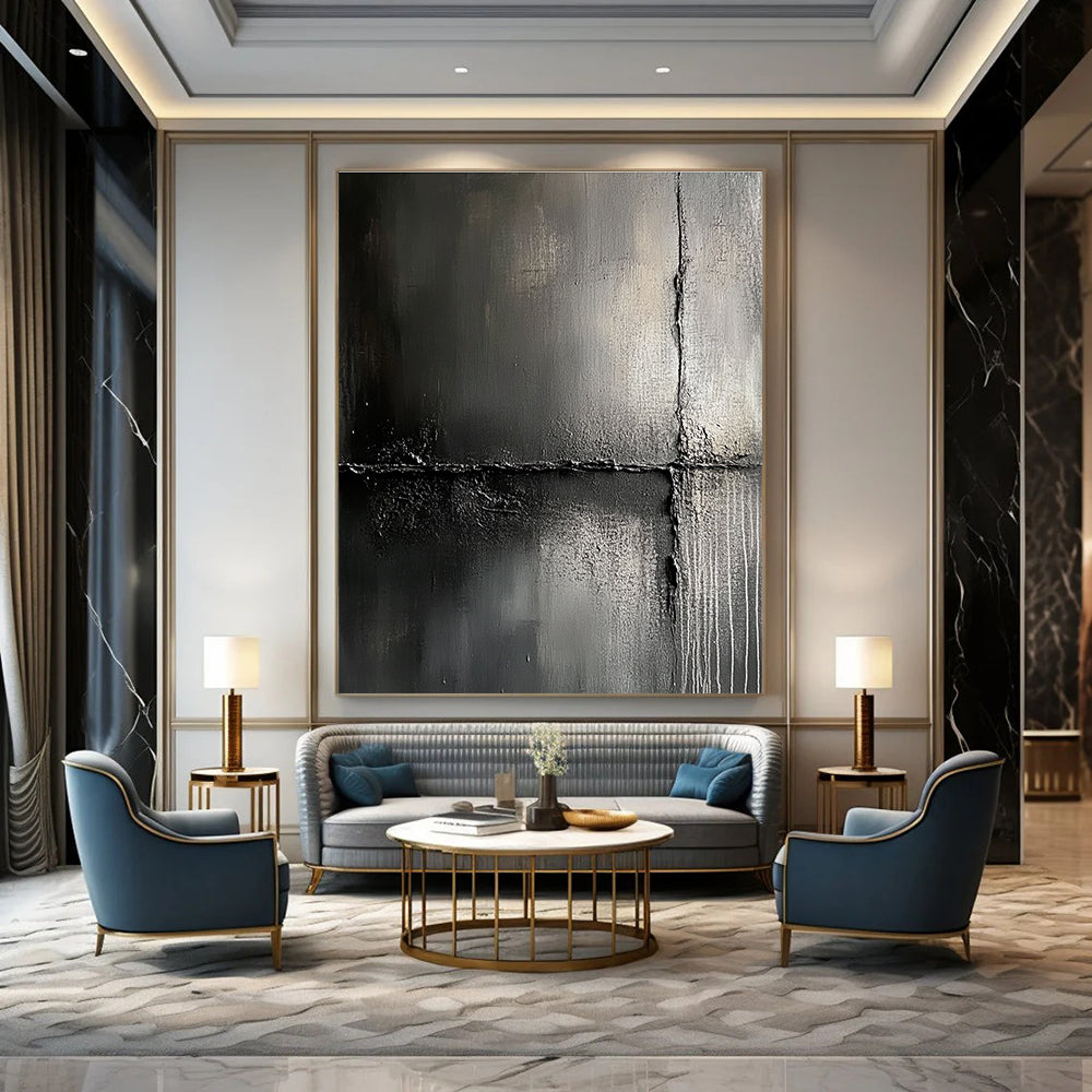 Black Abstract Minimalism for Luxury Spa Lounge & Sophisticated Home Theater STSC425