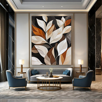 Neutral - Toned Leaves for Minimalist Living Room & Sophisticated Office STSC1151