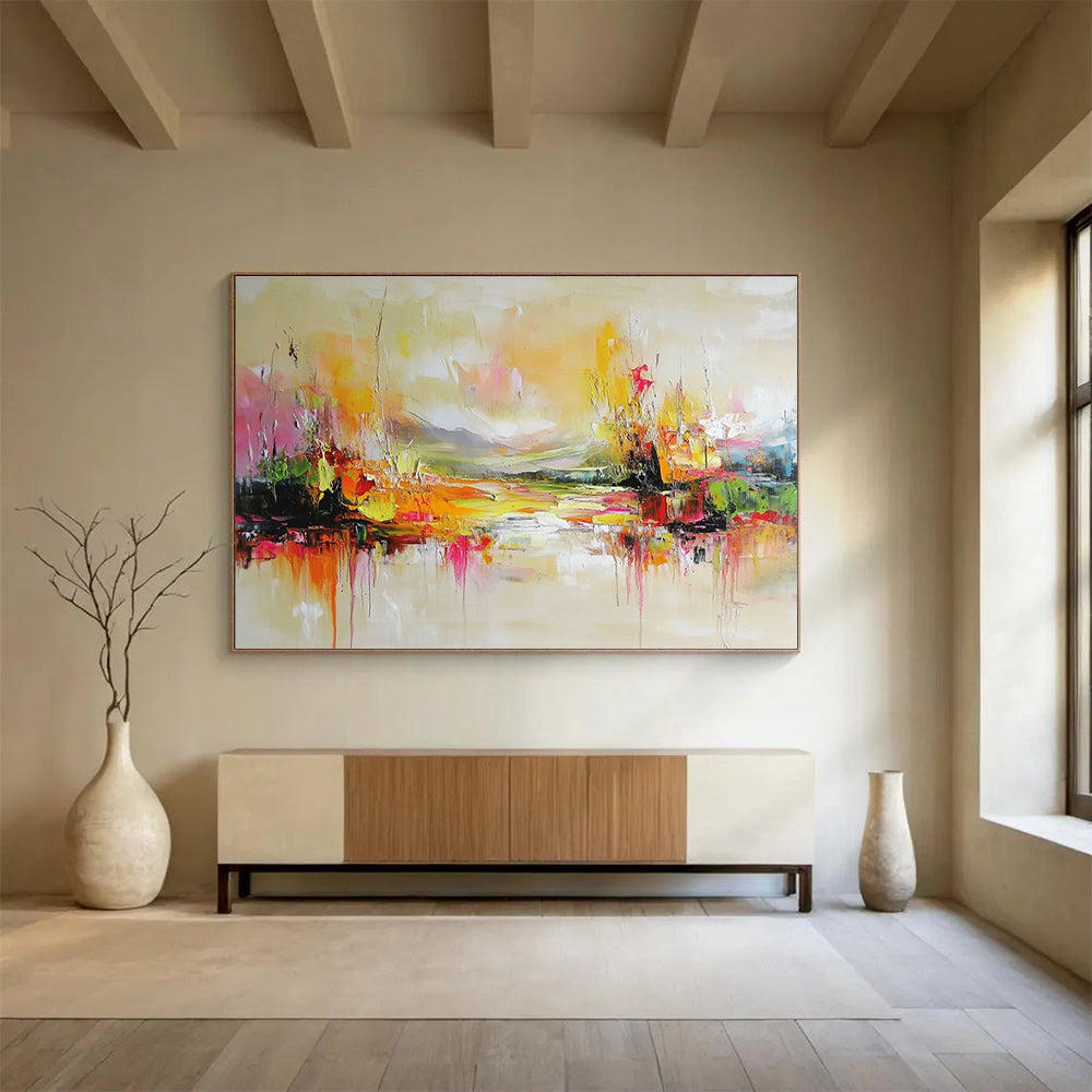 Vibrant Landscape Art for Eco - Friendly Resort Dining Hall & Art - Loving Family Kitchen SC138