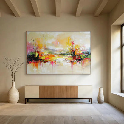 Vibrant Landscape Art for Eco - Friendly Resort Dining Hall & Art - Loving Family Kitchen SC138
