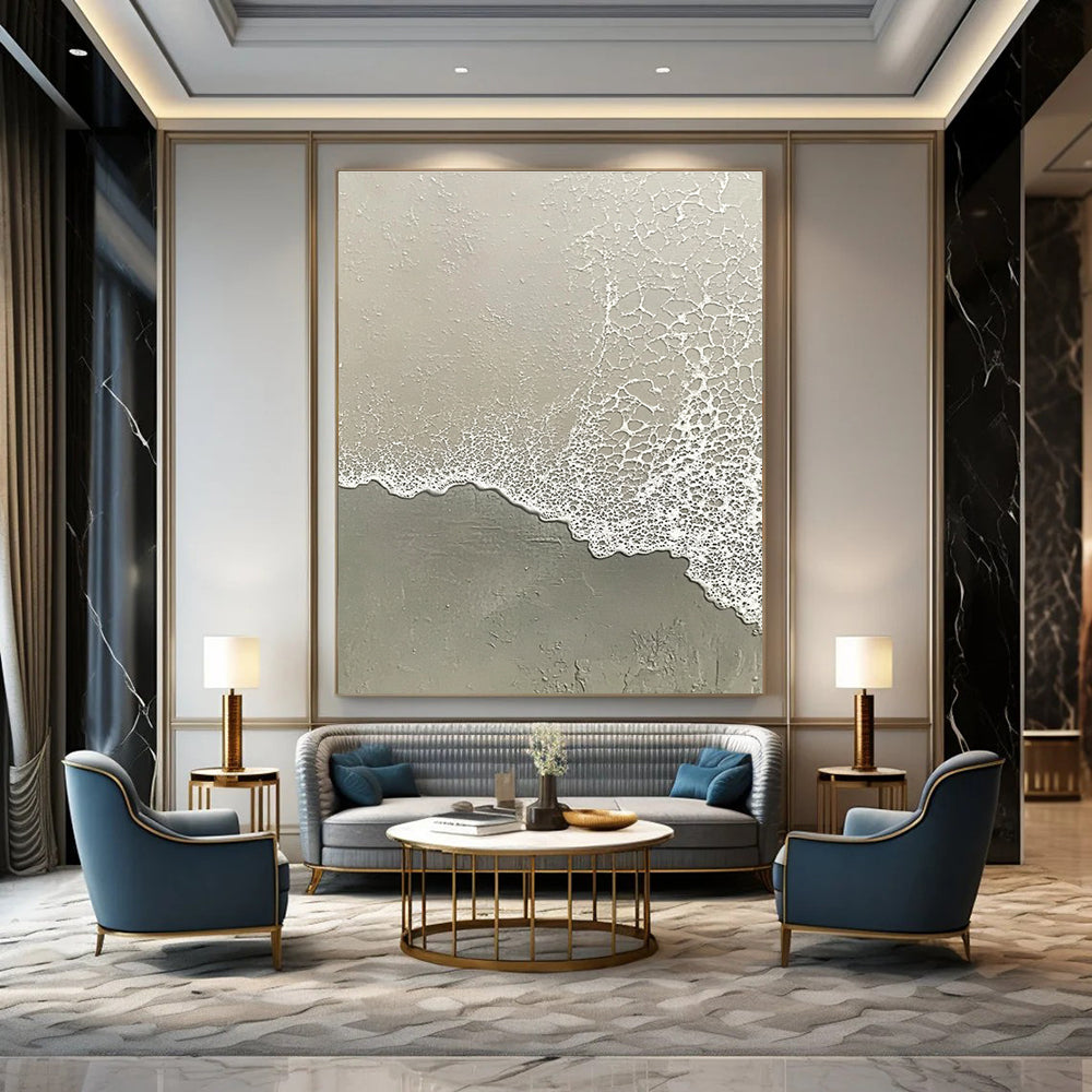 Grey Beach Foam Textures for Modern Minimalist Office & Industrial - Inspired Art Space STSC955