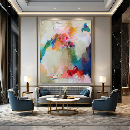 Colorful Floral Abstract Art for Bohemian - Style Cafés DLZ0150