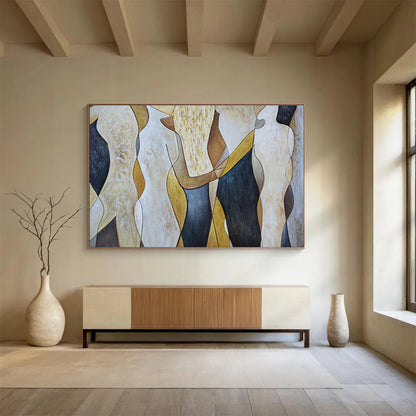 Geometric Figure Abstract Art for Contemporary Office Reception Areas DLZ3115