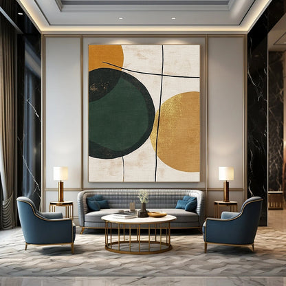 Geometric Circles with Gold for Mid - Century Modern Home & Chic Home Office STSC467