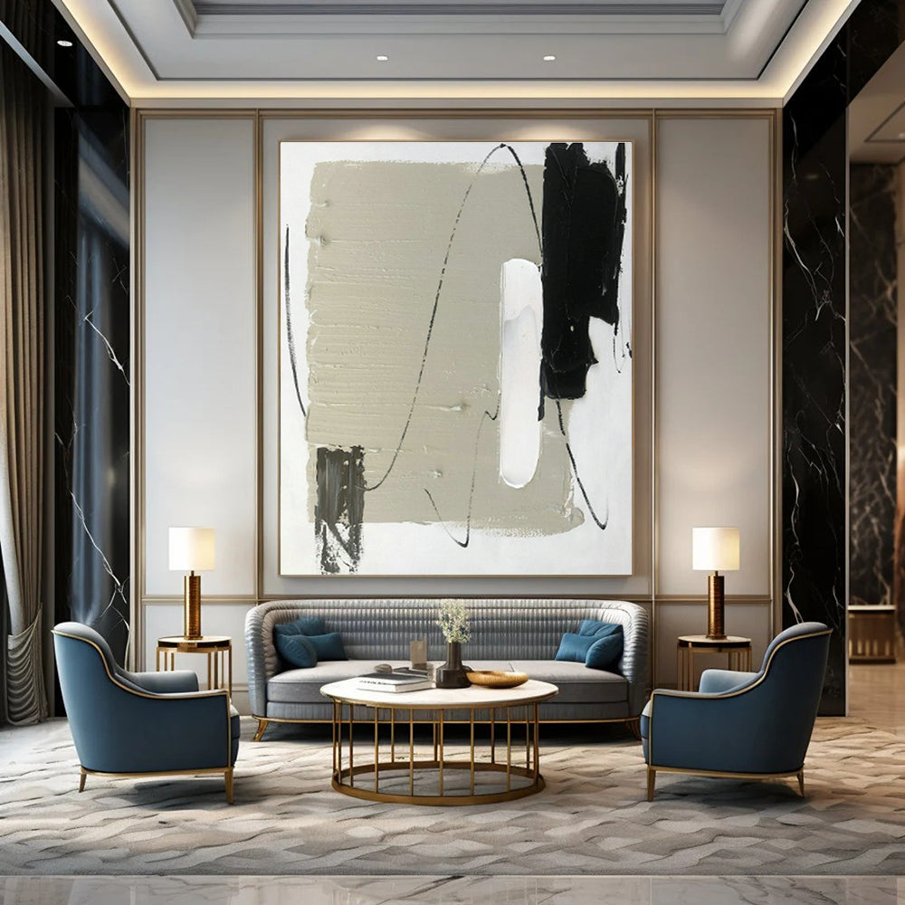 Minimalist Abstract Art for Scandinavian Bedroom & Contemporary Studio DLZ0812
