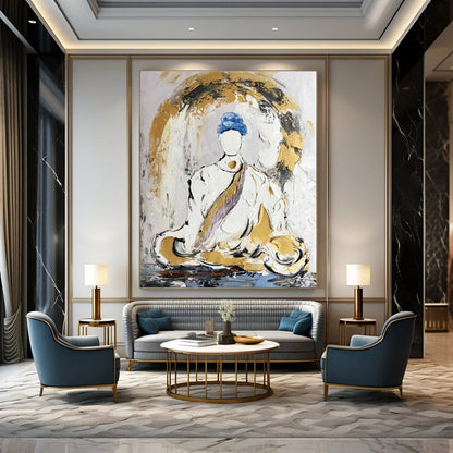 Abstract Buddha Painting for Zen Meditation Room & Spiritual Home Decor DLZ0862