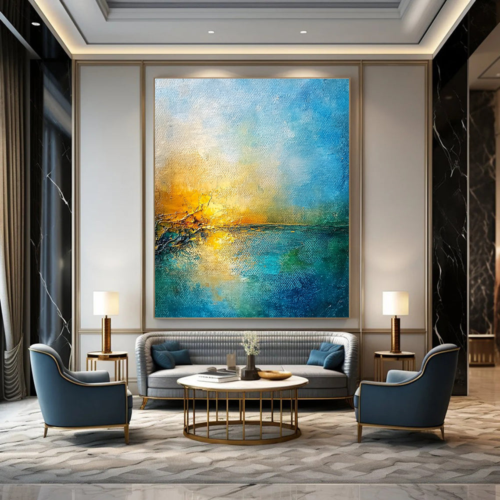 Abstract Sunset Over Water for Coastal Home Bedroom & Beachfront Resort Restaurant STSC165