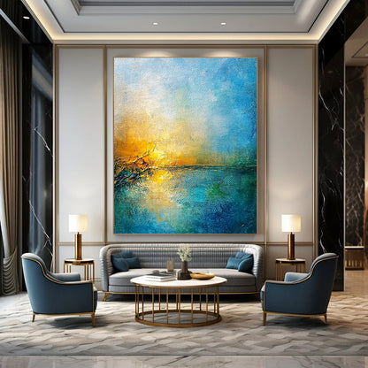 Abstract Sunset Over Water for Coastal Home Bedroom & Beachfront Resort Restaurant STSC165
