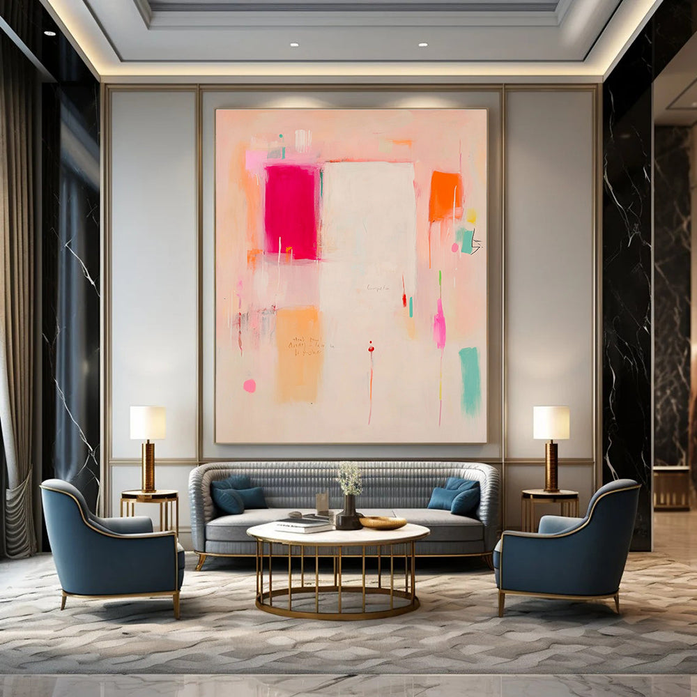 Light Pink Abstract with Text for Art - Loving Home & Creative Writing Studio STSC809