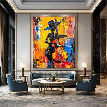 Jazz Musician Silhouette for Music - Themed Bar & Art Gallery STSC1261