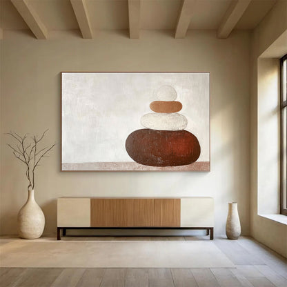 Stacked Stones Art for Spa Retreat & Zen - Inspired Home Office SC495