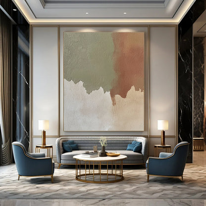 Green and Brown Color Block Abstract for Eco - Friendly Home & Botanical Art Space STSC488