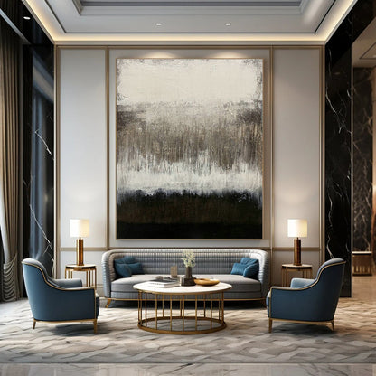 Gray - Black Abstract Drip Art for Industrial Loft & Contemporary Studio DLZ2043
