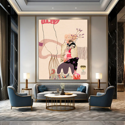 Figure Collage Art for Eclectic Home Living Room Galleries DLZ0153