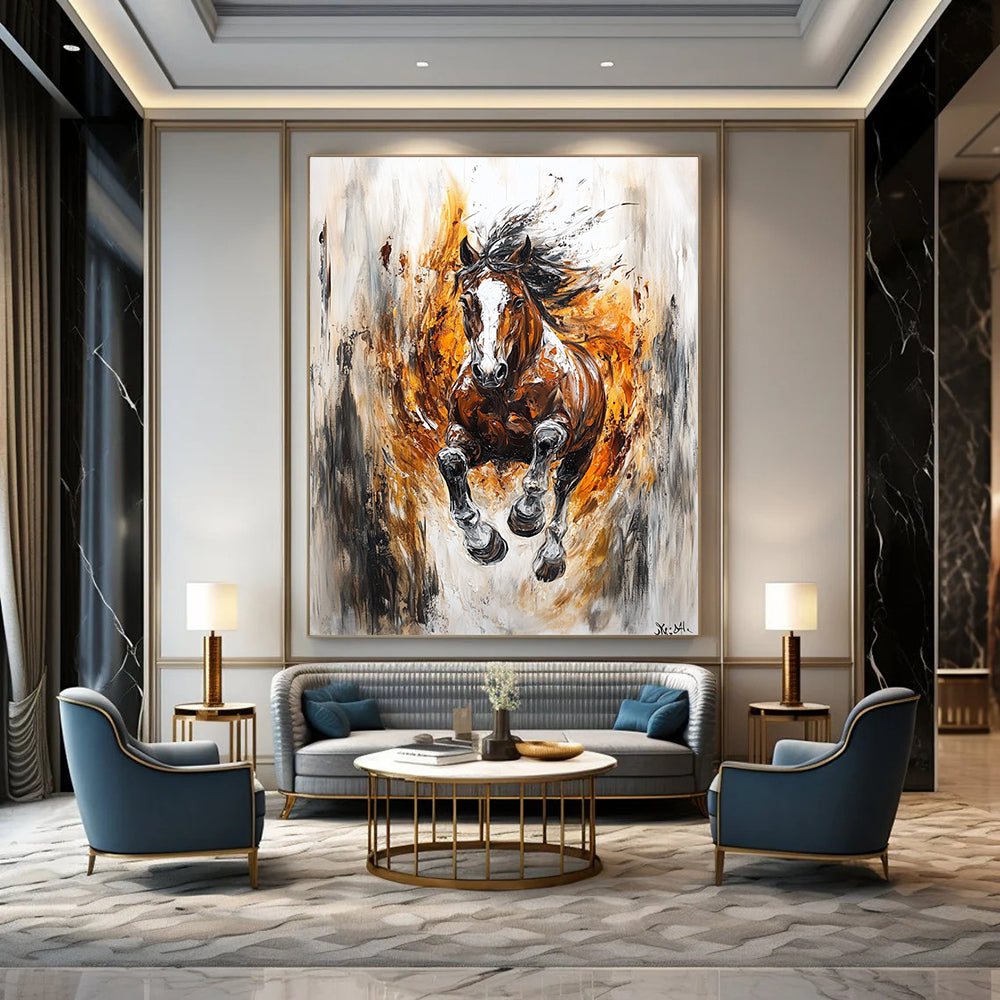 Dynamic Galloping Horse Art for Equestrian - Themed Home Gym & Bold Entryway STSC1368
