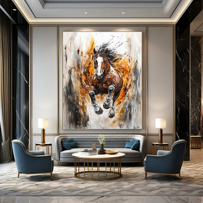 Dynamic Galloping Horse Art for Equestrian - Themed Home Gym & Bold Entryway STSC1368