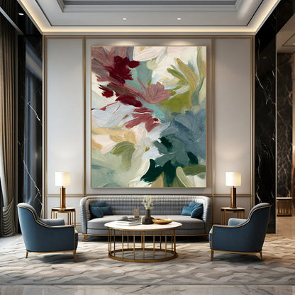 Pastel - Colored Floral Abstract Art for Girls' Bedroom & Light - Style Café DLZ1358