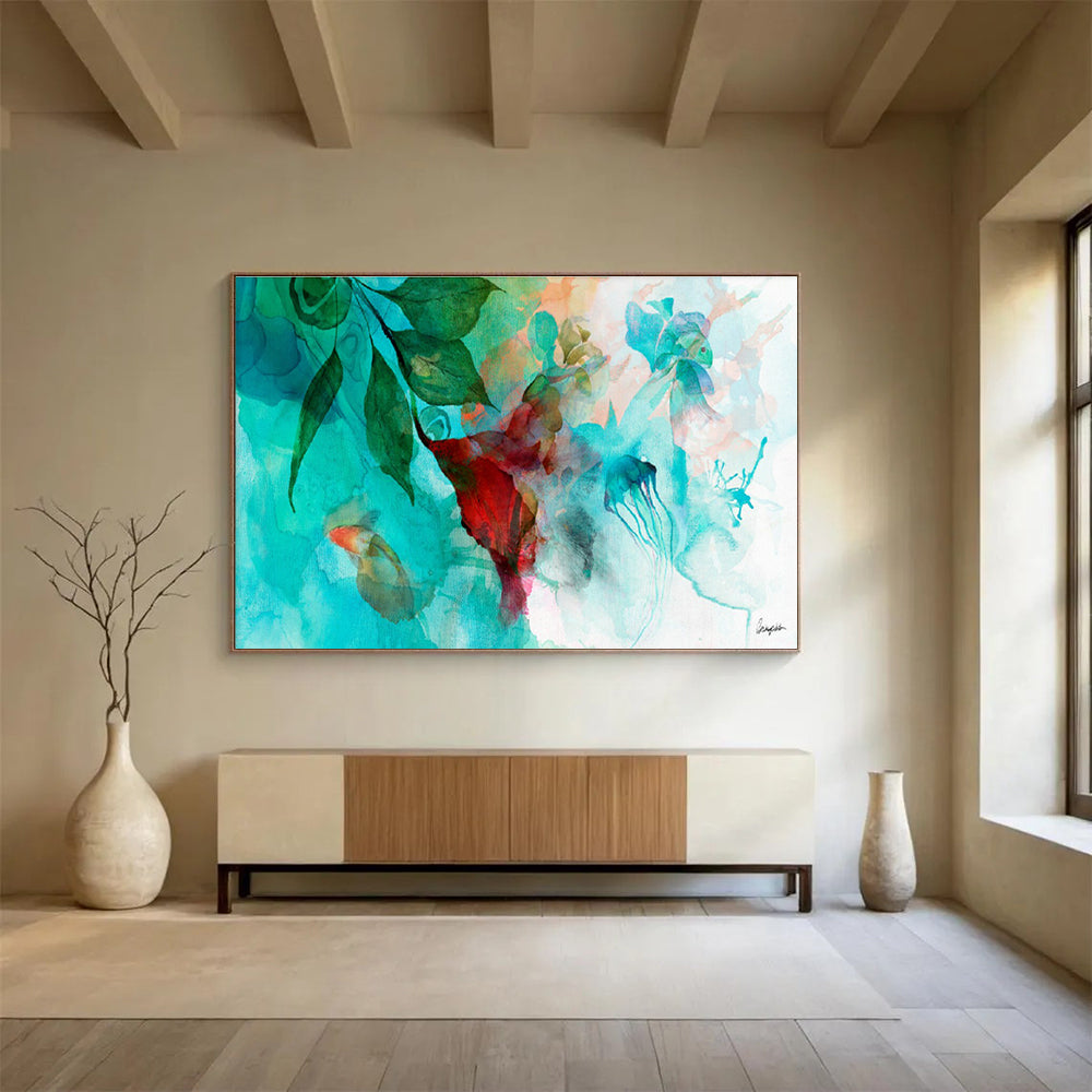 Marine Life Watercolor Art for Beach House Bathroom DLZ2922