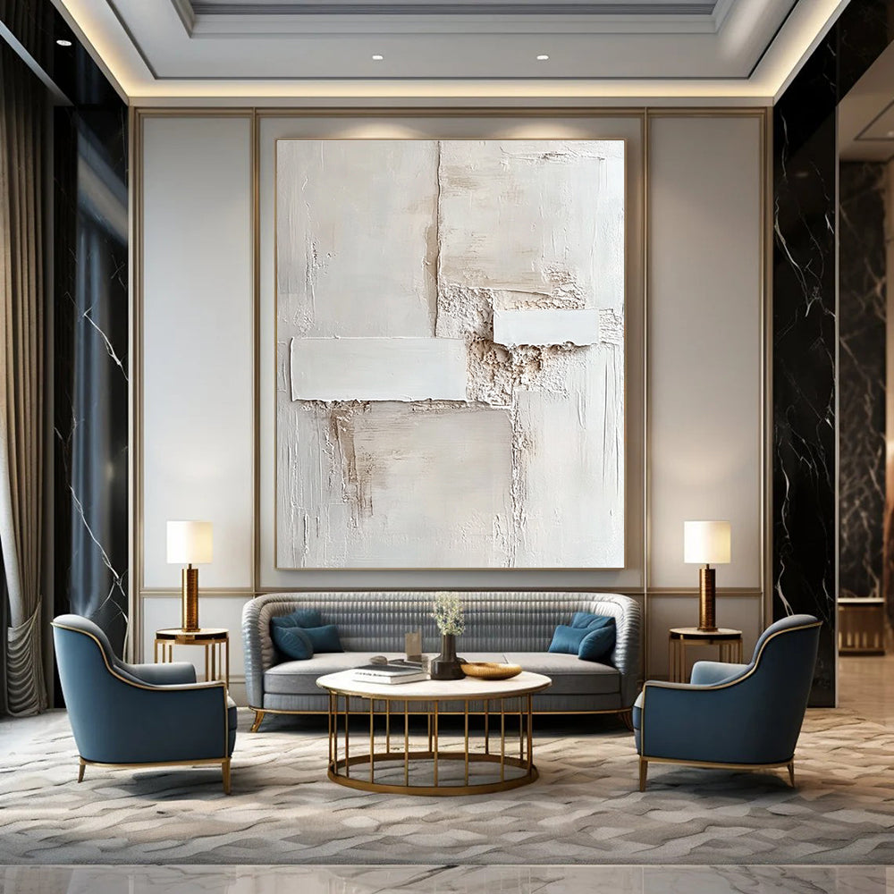 Textured White Abstract for Contemporary Art Gallery & Minimalist Spa STSC1157