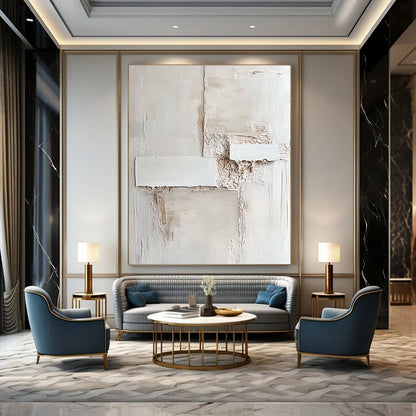 Textured White Abstract for Contemporary Art Gallery & Minimalist Spa STSC1157