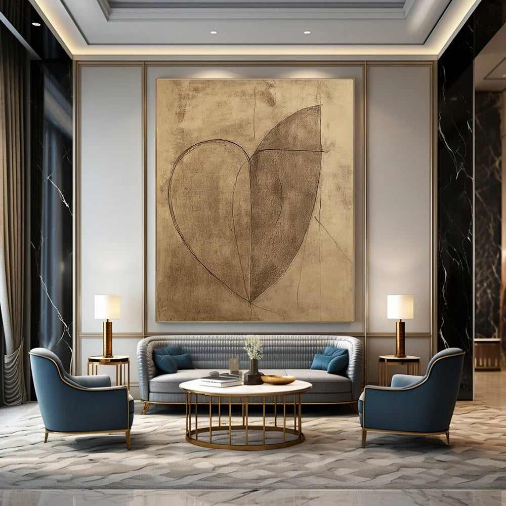 Minimalist Heart Sketch for Romantic Bedroom & Sentimental Art Gallery STSC983