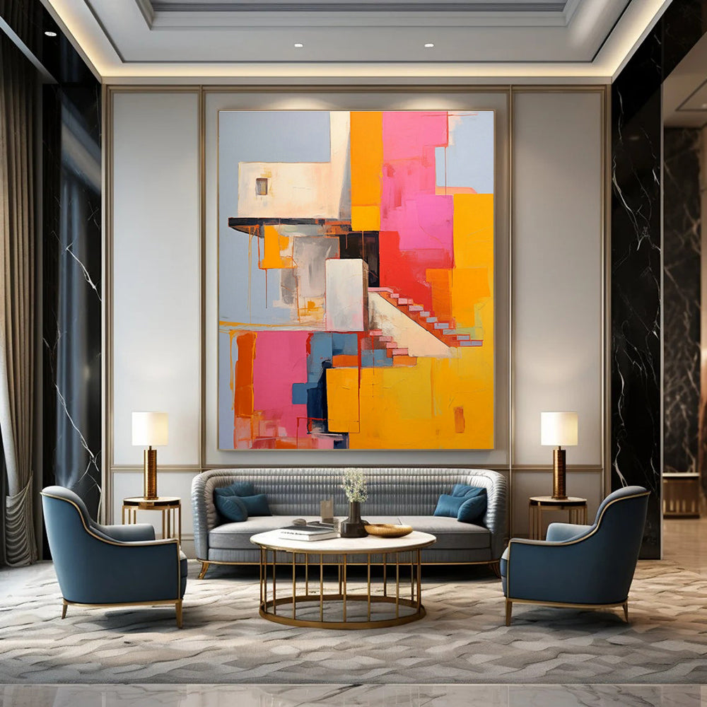 Colorful Architectural Abstract Art for Modern Loft & Creative Office DLZ1330