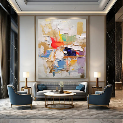 Colorful Collage - like Abstract Art for Art School Gallery & Trendy Bar DLZ1064