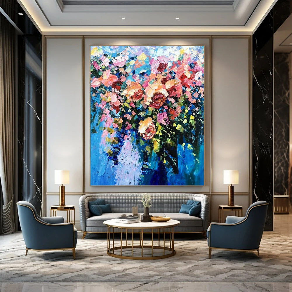 Colorful Flower Bouquet Oil Painting for Romantic Wedding Venue & Garden - Inspired Café DLZ1356