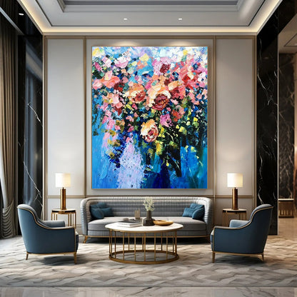 Colorful Flower Bouquet Oil Painting for Romantic Wedding Venue & Garden - Inspired Café DLZ1356