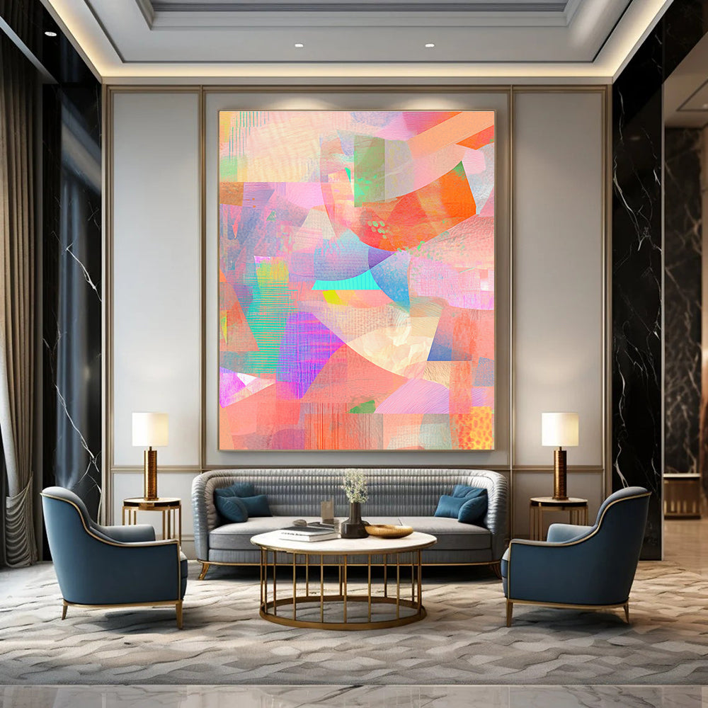 Pastel Color Collage Abstract for Girly - Chic Bedroom & Art Gallery Pop - Up STSC477