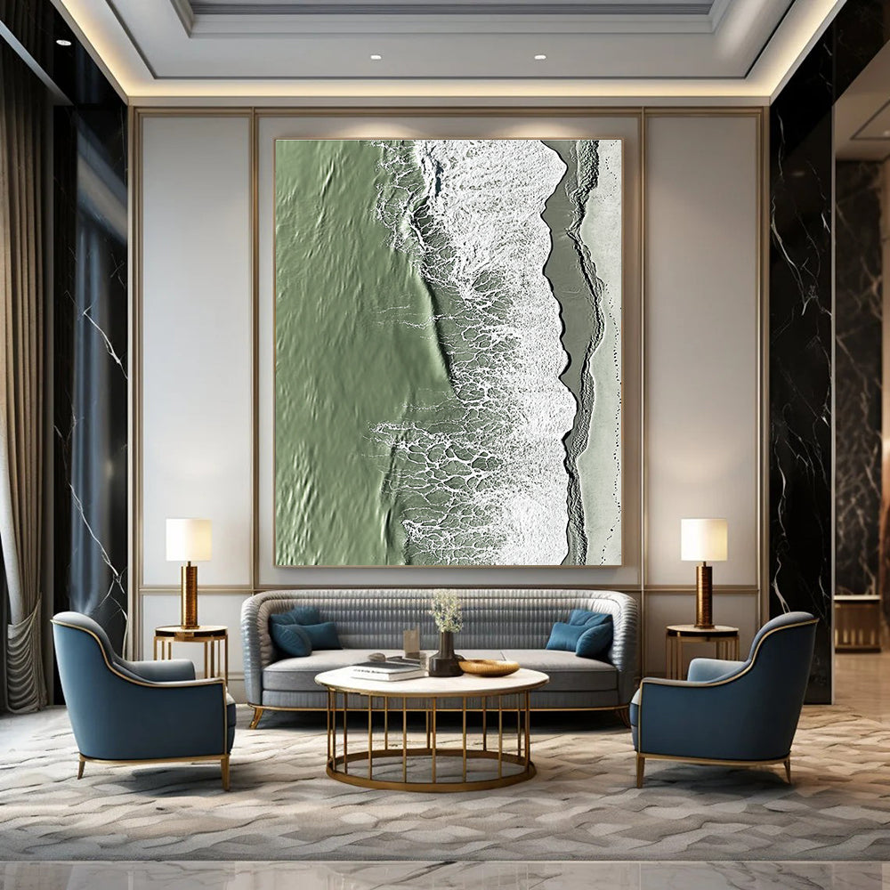 Aerial Green Beach Waves for Coastal Home Office & Beachfront Resort STSC1158