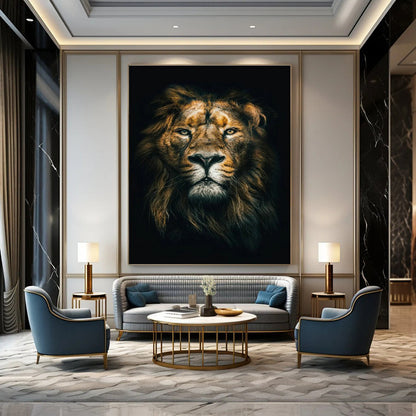 Majestic Lion Art for Safari - Themed Hotel & Men’s Grooming Lounge DLZ2318
