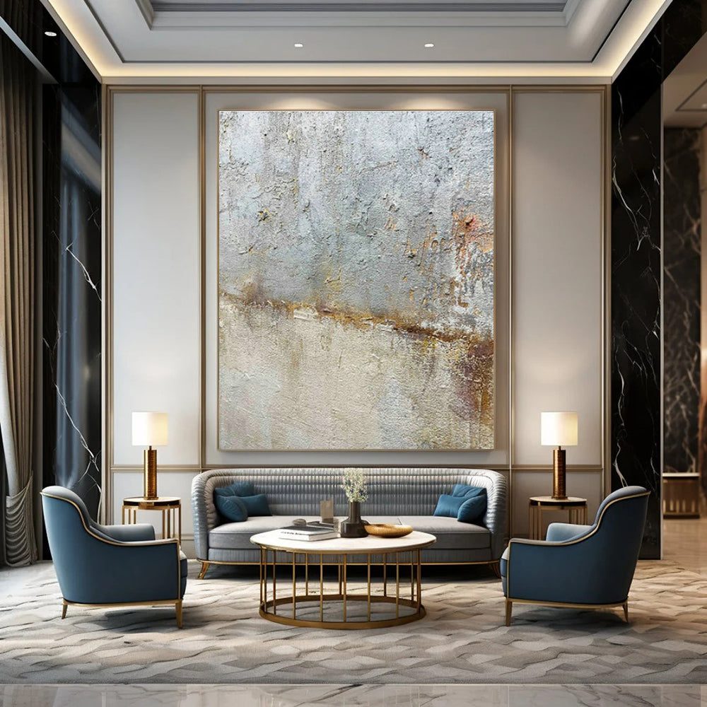 Weathered Gray Abstract Art for Industrial - Chic Bar & Retro - Inspired Art Space DLZ2208
