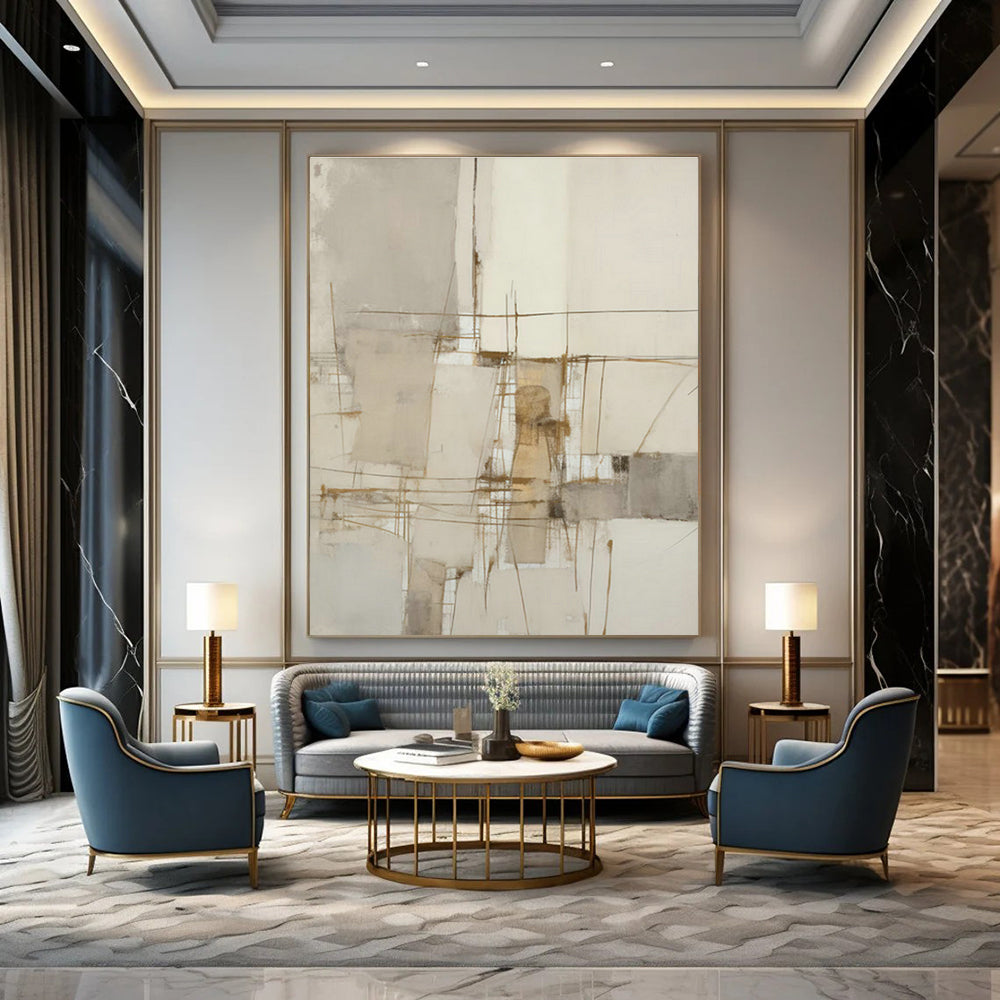Linear Minimalist Abstract Art for Scandinavian Home & Modern Library DLZ1316