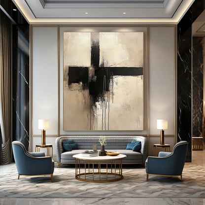 Emotional Black Cross Art for Chapel & Meditation Room STSC669