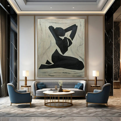 Black Figure Silhouette Art for Modern Dance Studio & Art - Deco Home DLZ1788