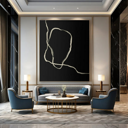 Black - Line Abstract Art for Living Room & Bedroom DLZ0516