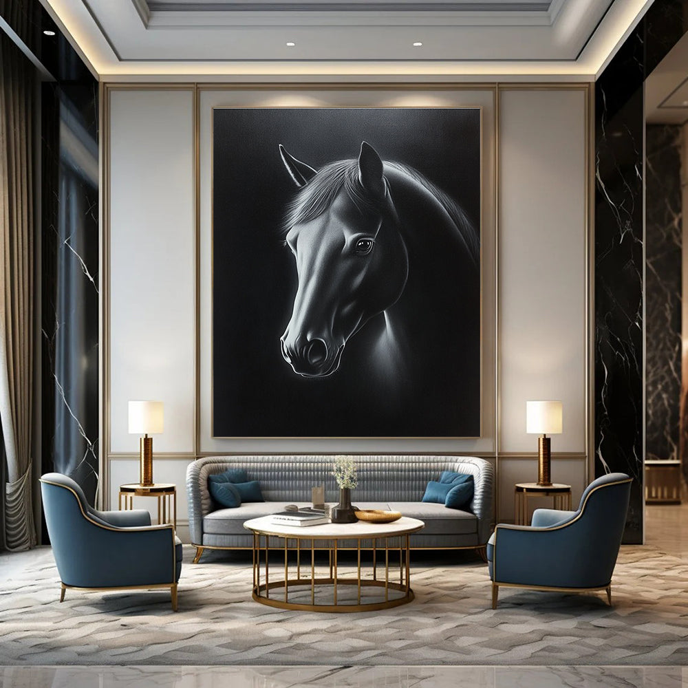 Realistic Horse Portrait for Equestrian Clubhouse & Luxury Home Study STSC1076