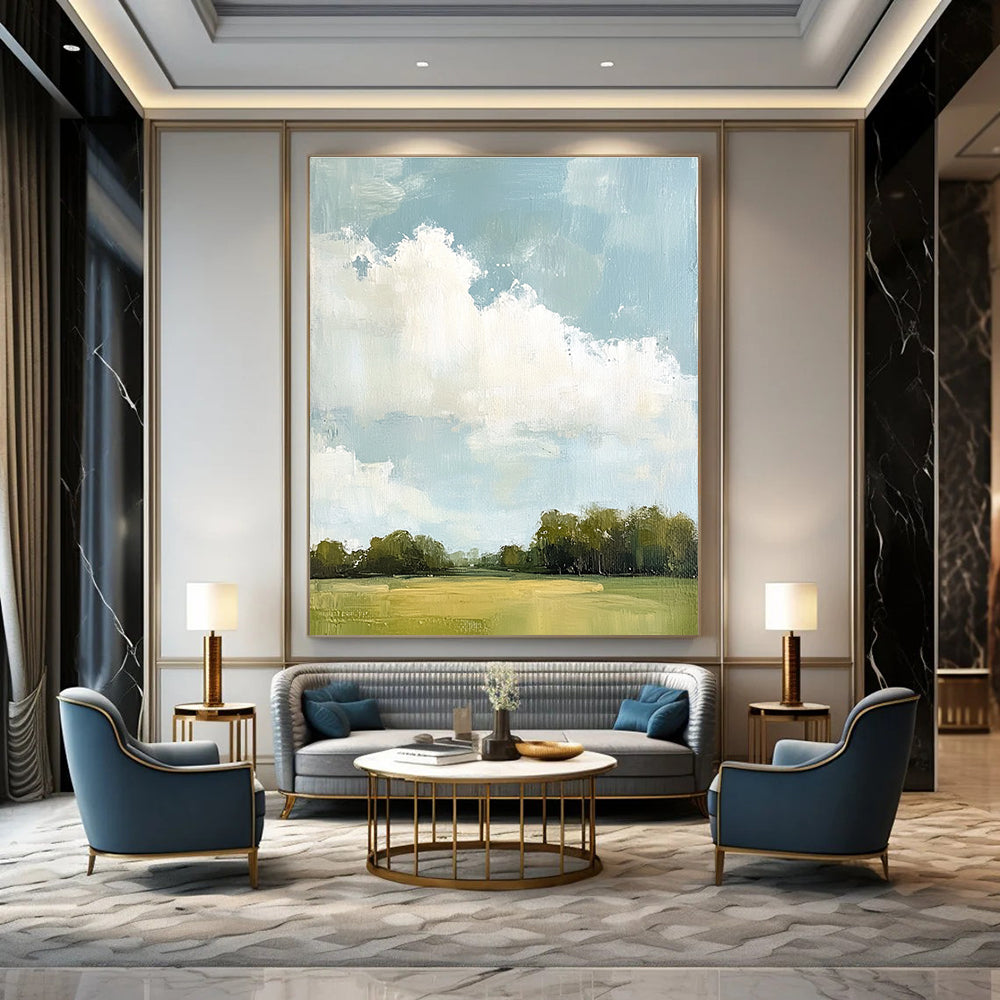 More Big Clouds Over Field for Art - Loving Library & Farmhouse Kitchen STSC874