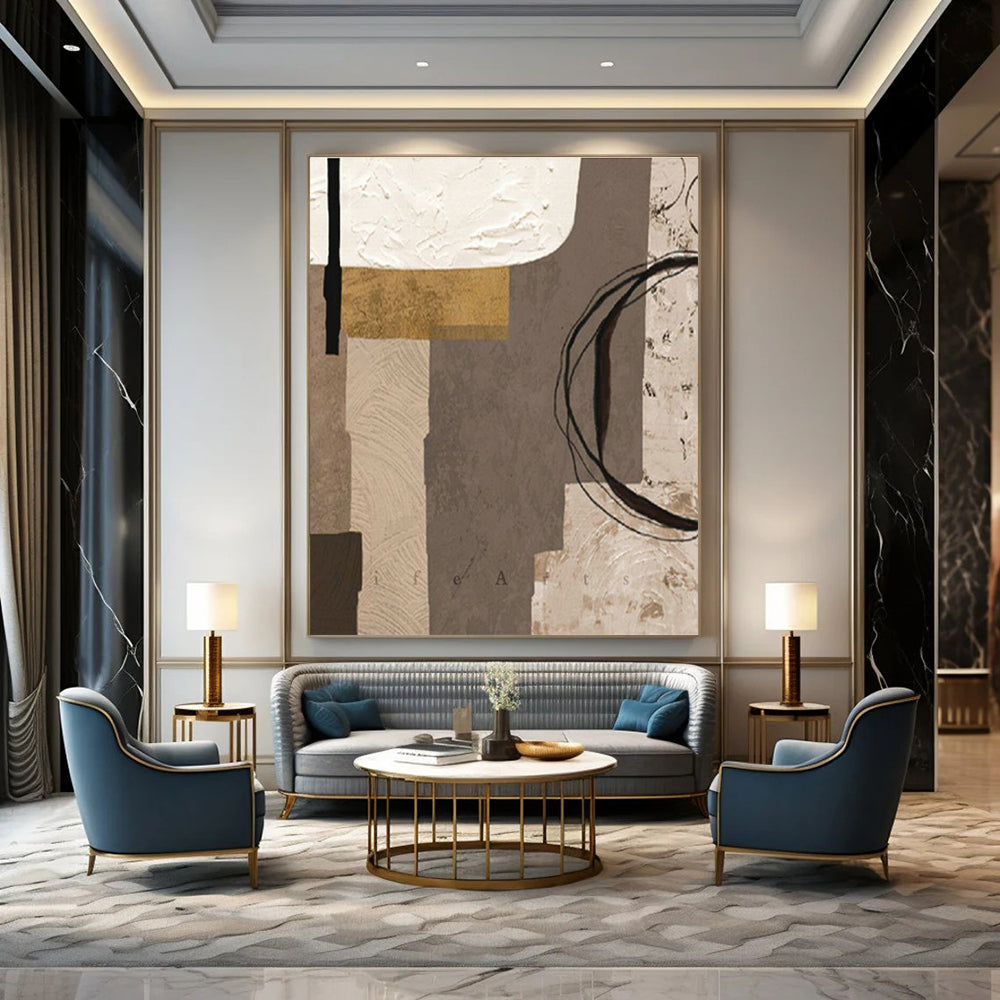 Collage - Style Abstract Art for Artsy Bookstore & Vintage - Inspired Home DLZ2216