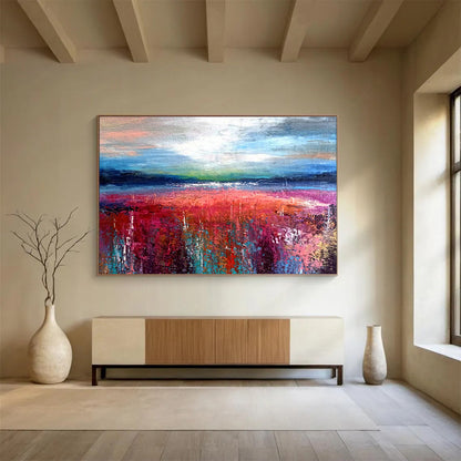 Vibrant Colorful Landscape Abstract Art to Brighten Up Your Dining Area DLZ2394