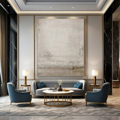 Gray - White Textured Art for Industrial Loft & Minimalist Bedroom DLZ1876