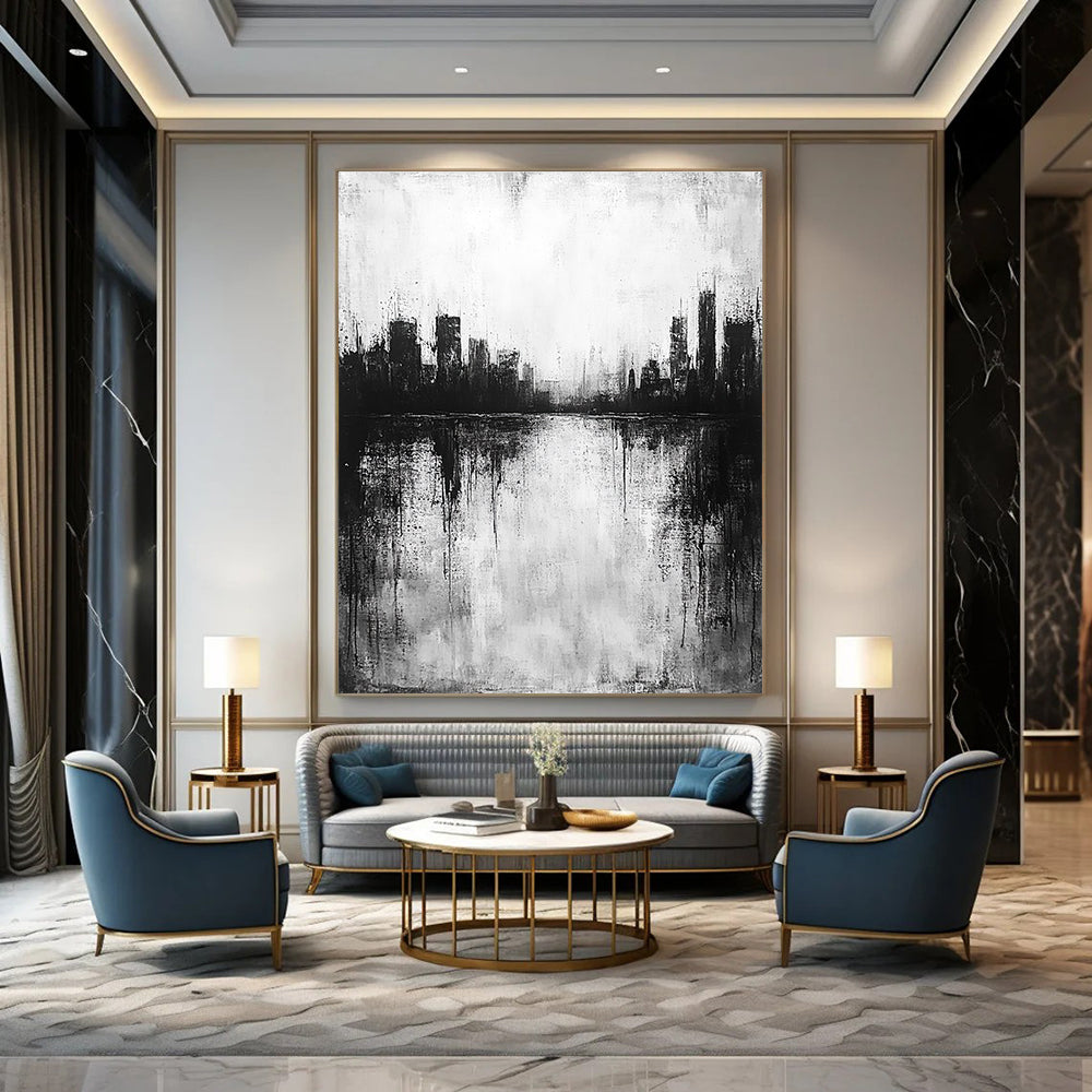 Monochrome City Reflection for Thoughtful Library & Industrial - Style Loft STSC215