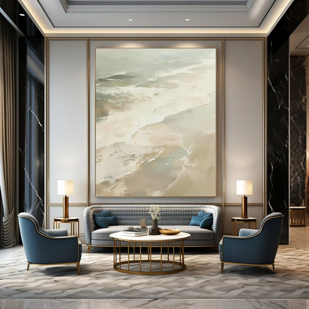 Abstract Sea Wave Painting for Beachfront Hotel & Nautical - Themed Restaurant DLZ0658