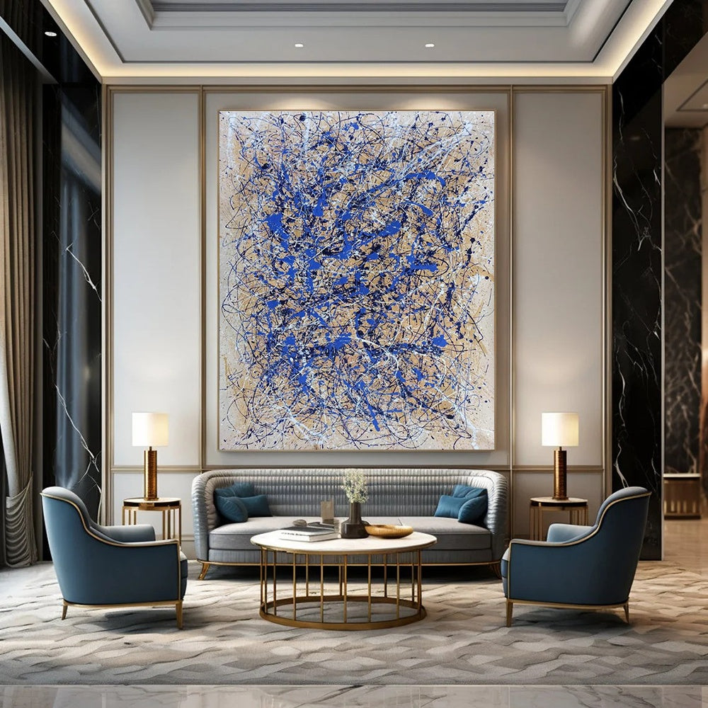 Large - Scale Blue - Line Abstract Art for Art Studio & Creative Office DLZ2280