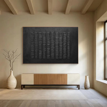 Black Textured Abstract Art for Industrial - Style Lounges DLZ2473