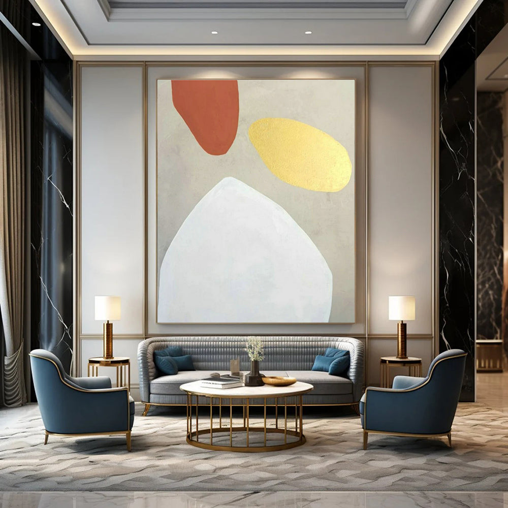 Gray - Gold - Brown Geometric Art for Industrial - Style Loft & Luxury Art Lounge DLZ1893