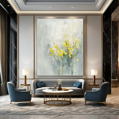 Yellow Flowers Abstract for Cheerful Kitchen & Art - Loving Sunroom STSC185